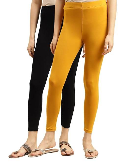 Pk 2 Women Cotton Ankle Length Leggings - MYLUXURY LANE ENTERPRISE