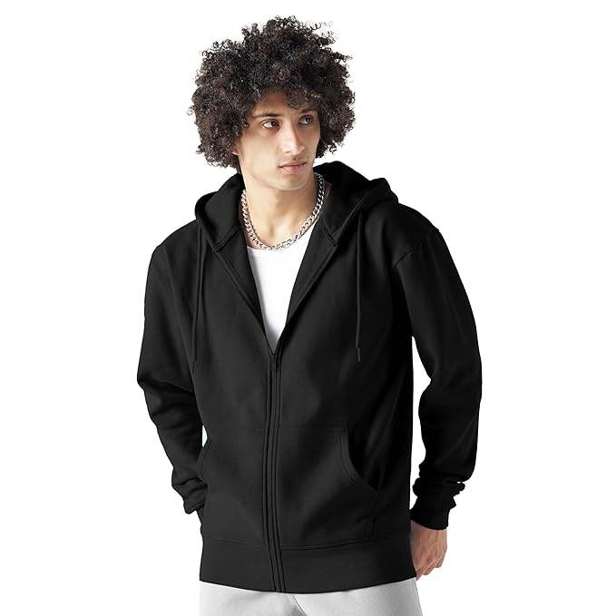 Men Cotton Fleece Black Hoodie. - MYLUXURY LANE ENTERPRISE