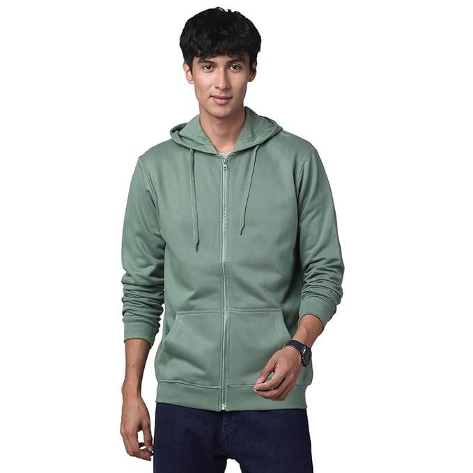 Mens Solid Zipper Pista Hoodie - MYLUXURY LANE ENTERPRISE