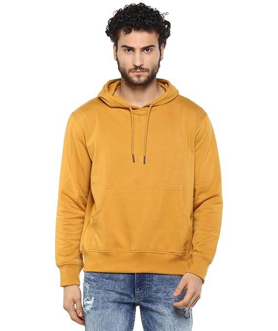 Mens Fleece Plain Mustard Hoodie - MYLUXURY LANE ENTERPRISE