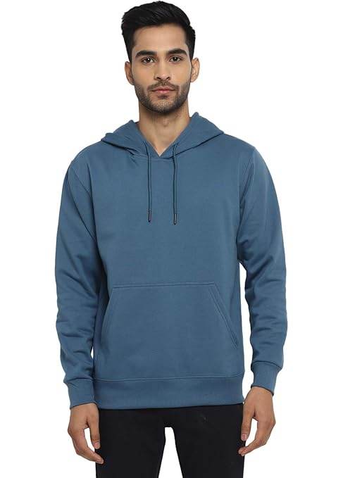 Mens Fleece Plain Persian Blue Hoodie - MYLUXURY LANE ENTERPRISE