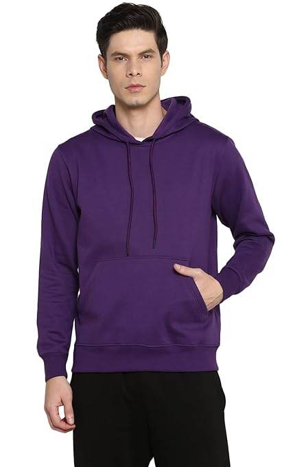 Mens Fleece Plain Purple Hoodie - MYLUXURY LANE ENTERPRISE