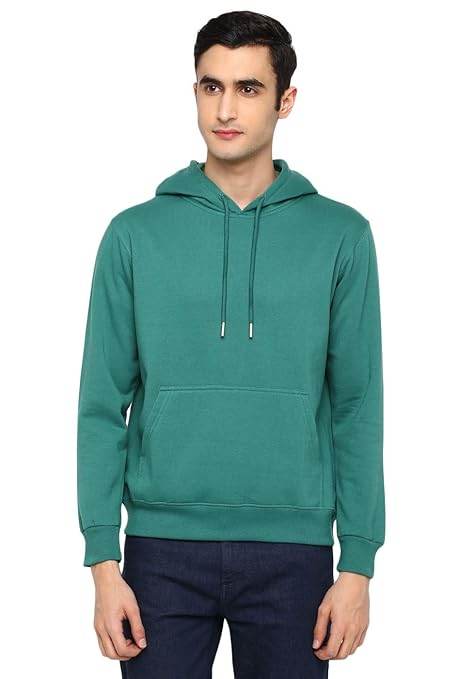 Mens Fleece Plain Sports Green Hoodie - MYLUXURY LANE ENTERPRISE