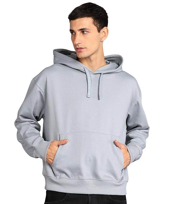 Men's Cotton Oversize Grey Hoodie - MYLUXURY LANE ENTERPRISE