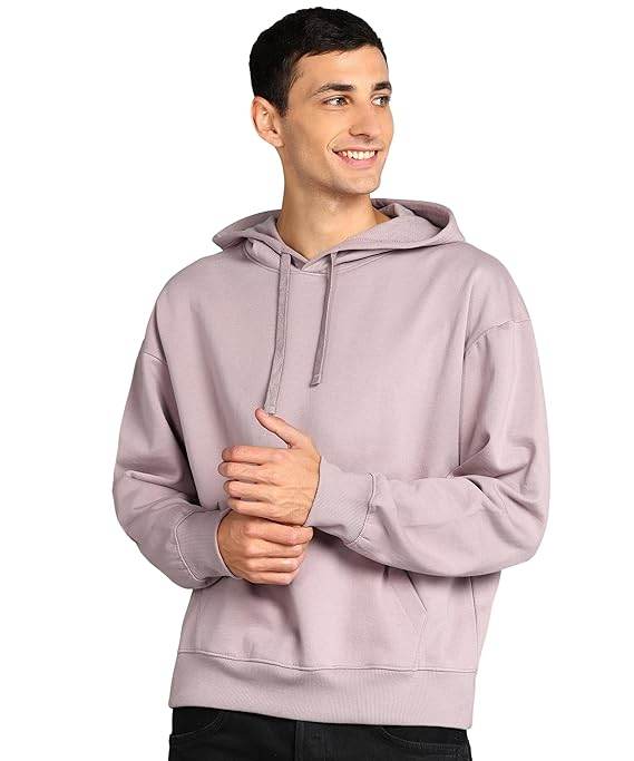 Men's Cotton Oversize Light Purple Hoodie - MYLUXURY LANE ENTERPRISE