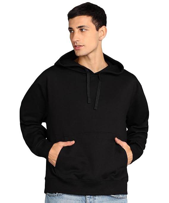 Men's Cotton Oversize Black Hoodie - MYLUXURY LANE ENTERPRISE