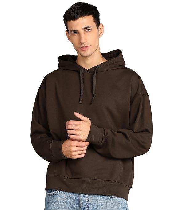 Men's Cotton Oversize Coffee Hoodie - MYLUXURY LANE ENTERPRISE