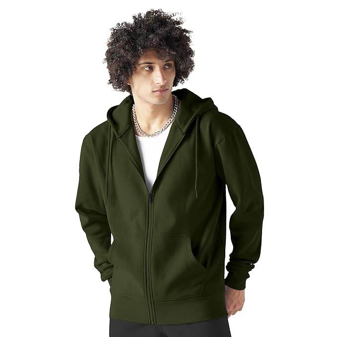 Men Cotton Fleece Green Hoodie. - MYLUXURY LANE ENTERPRISE