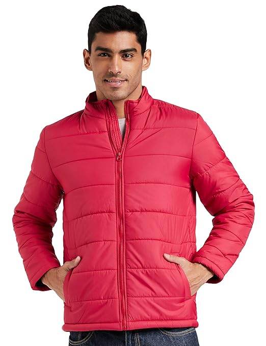 Men's Polyester Standard Light Maroon Jacket - MYLUXURY LANE ENTERPRISE