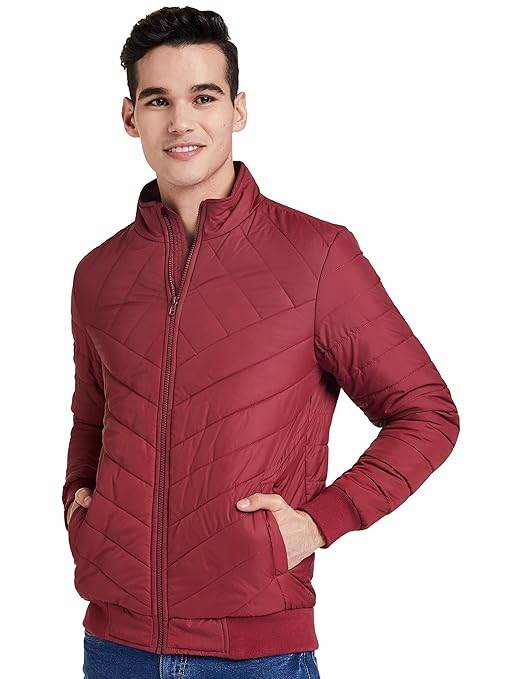Men's Polyester Standard Maroon Jacket - MYLUXURY LANE ENTERPRISE
