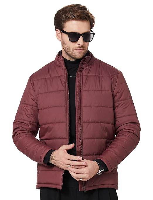 Men's Polyester Standard Wine Jacket - MYLUXURY LANE ENTERPRISE