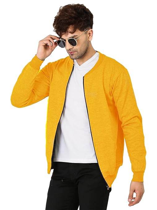 Men's Loopknit Regular Fit Yellow Jacket - MYLUXURY LANE ENTERPRISE