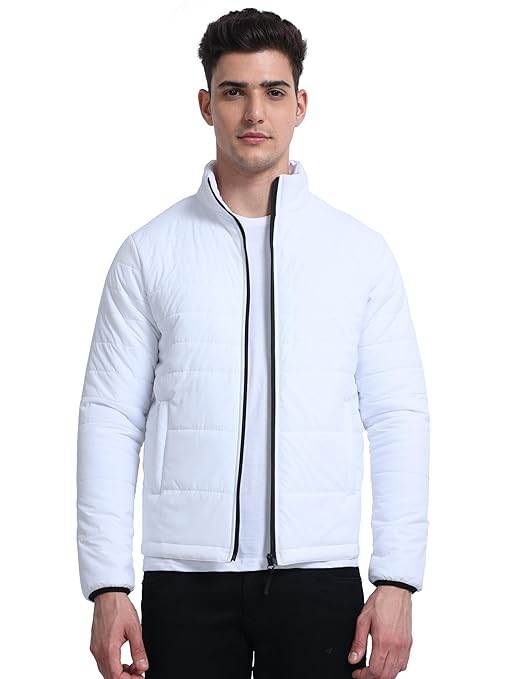 Men Bomber Puffer White Jacket - MYLUXURY LANE ENTERPRISE