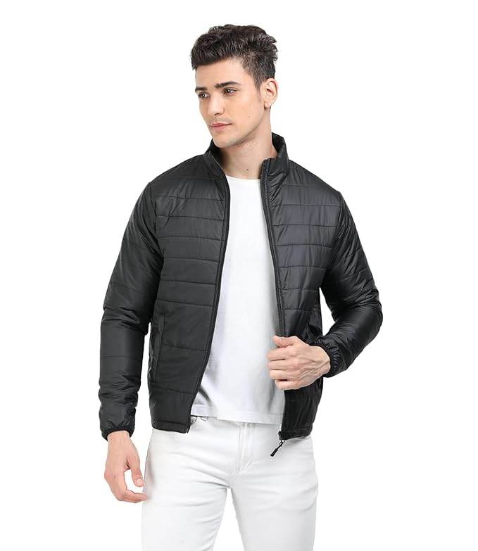 Men Bomber Puffer Black Jacket - MYLUXURY LANE ENTERPRISE