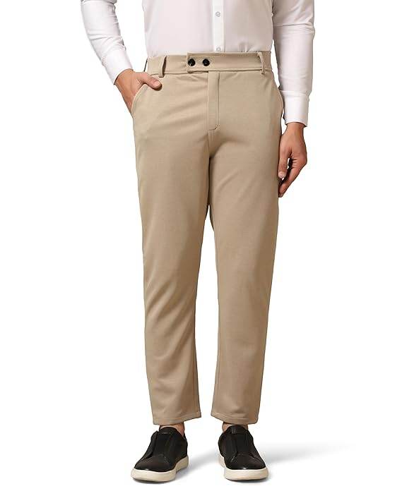 Men's Regular Casual Beige Pants - MYLUXURY LANE ENTERPRISE