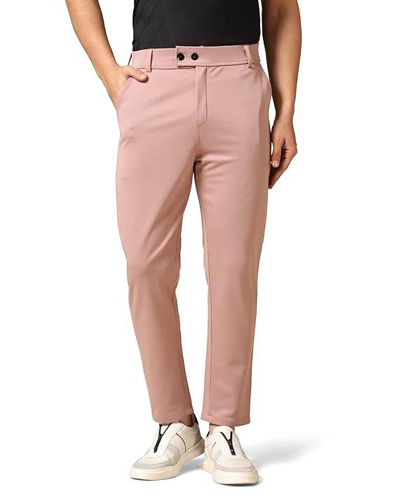Men's Regular Casual Pink Pants - MYLUXURY LANE ENTERPRISE