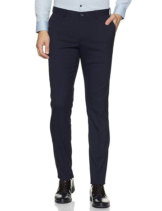 Men's Stretchable Formal Dark Blue Pants - MYLUXURY LANE ENTERPRISE