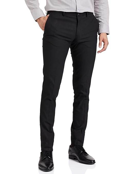 Men's Stretchable Formal Dark Charcoal Pants - MYLUXURY LANE ENTERPRISE
