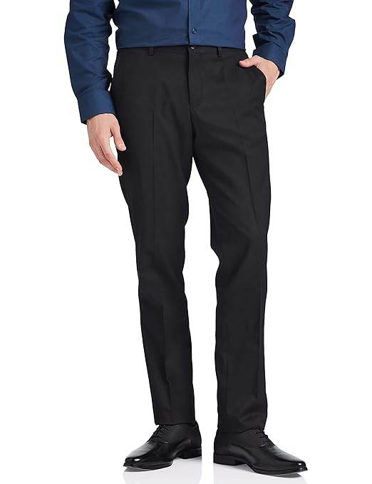 Men's Stretchable Formal Jet Black Pants - MYLUXURY LANE ENTERPRISE