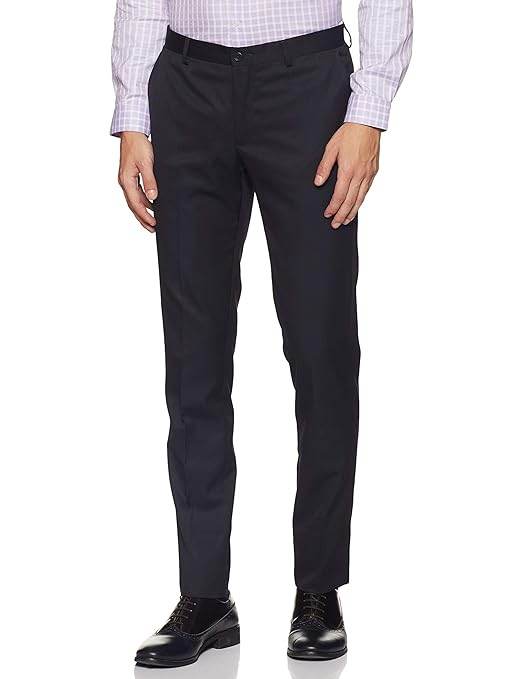 Men's Stretchable Formal Navy Blue Pants - MYLUXURY LANE ENTERPRISE