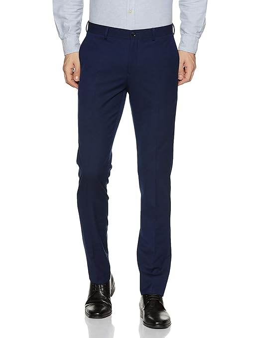Men's Stretchable Formal Royal Blue Pants - MYLUXURY LANE ENTERPRISE