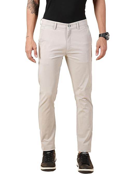 Men Chinos Casual Ash Grey Trousers - MYLUXURY LANE ENTERPRISE