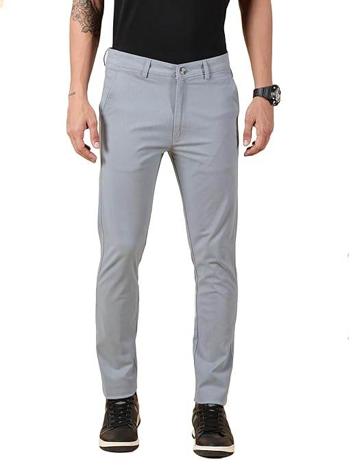 Men Chinos Casual Pale Blue Trousers - MYLUXURY LANE ENTERPRISE