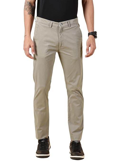 Men Chinos Casual Stone Grey Trousers - MYLUXURY LANE ENTERPRISE