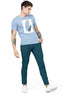 Men Plain Regular Fit Teal Blue Pant - MYLUXURY LANE ENTERPRISE