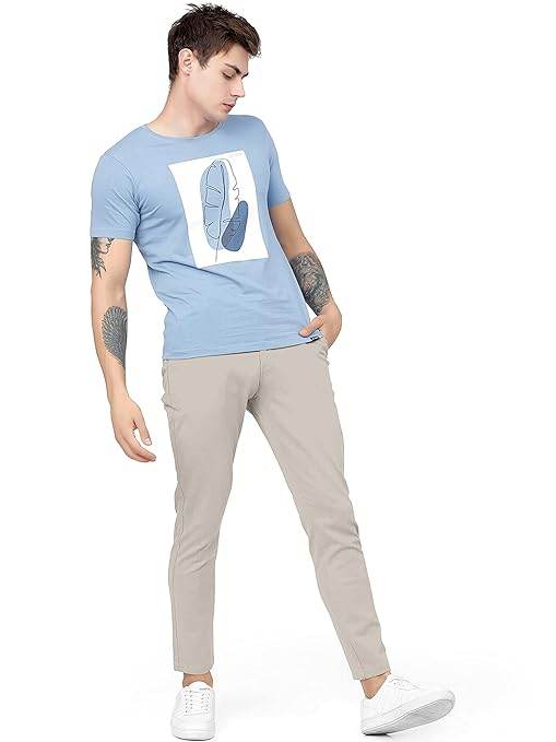 Men Plain Regular Fit Light Grey Pant - MYLUXURY LANE ENTERPRISE