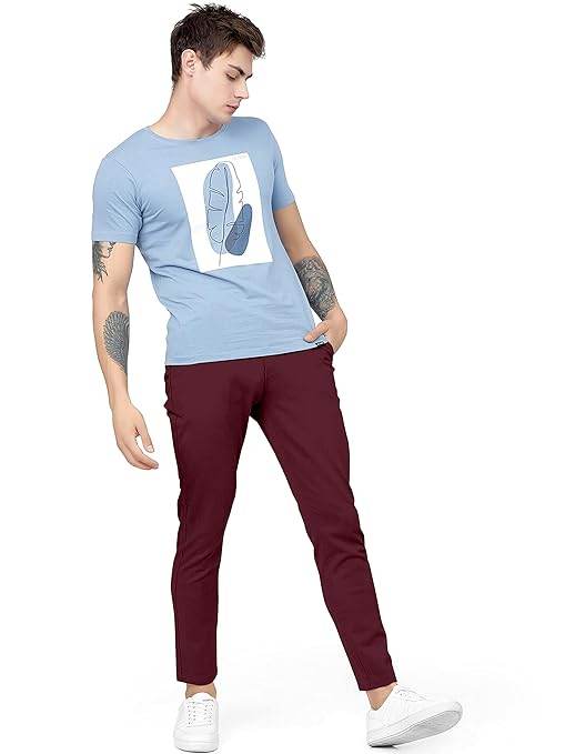 Men Plain Regular Fit Purple Pant - MYLUXURY LANE ENTERPRISE