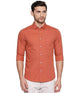 Men Solid Cotton Casual Orange Shirt - MYLUXURY LANE ENTERPRISE