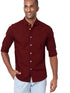 Men Solid Cotton Casual Maroon Shirt - MYLUXURY LANE ENTERPRISE