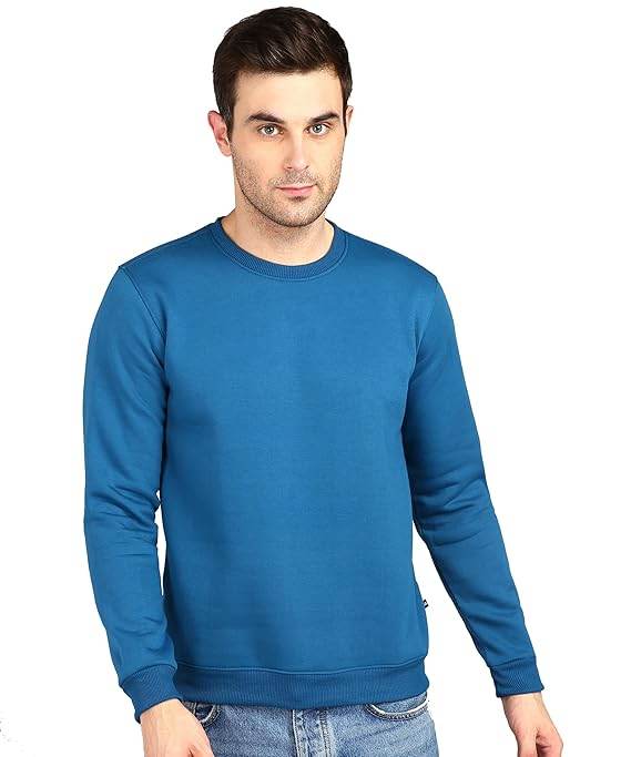 Men Round Neck Blue Sweatshirt - MYLUXURY LANE ENTERPRISE