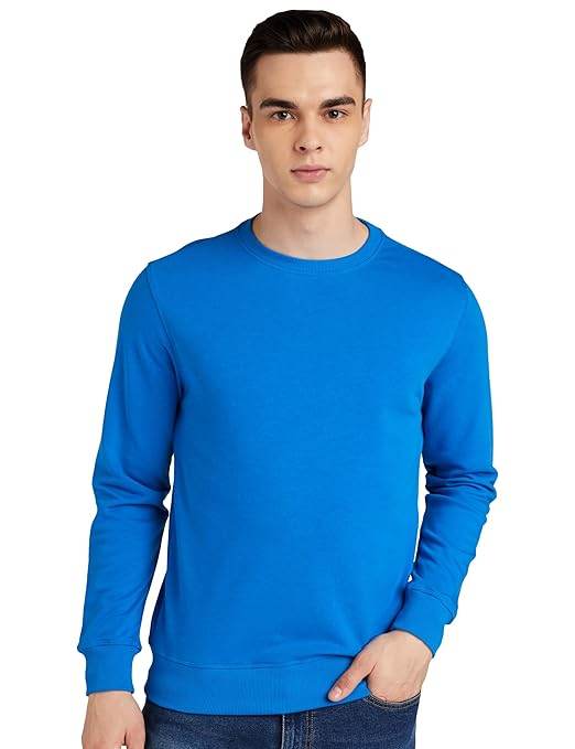 Men Plain Royal Blue Sweatshirt - MYLUXURY LANE ENTERPRISE