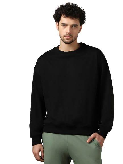 Men's Fleece Oversized Black Sweatshirt - MYLUXURY LANE ENTERPRISE