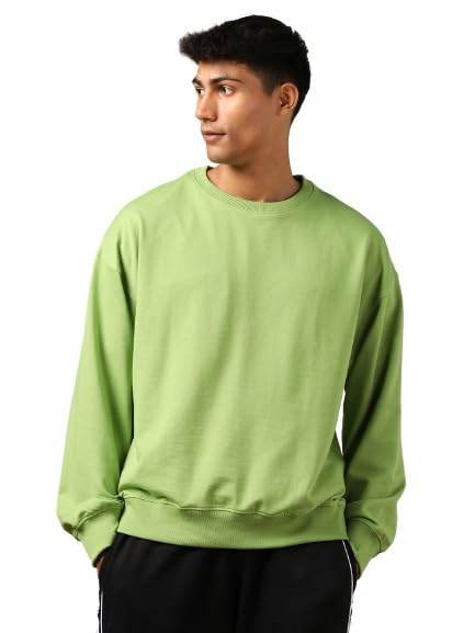 Men's Fleece Oversized Bay Leaf Sweatshirt - MYLUXURY LANE ENTERPRISE