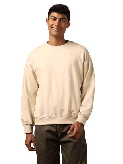 Men's Fleece Oversized Fog Beize Sweatshirt - MYLUXURY LANE ENTERPRISE