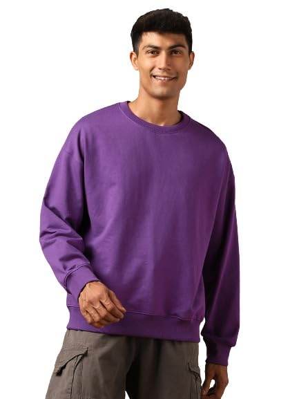 Men's Fleece Oversized Purple Sweatshirt - MYLUXURY LANE ENTERPRISE