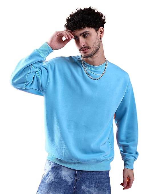 Men Round Neck Torquoise Sea Sweatshirt - MYLUXURY LANE ENTERPRISE