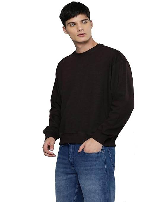 Men Regular Fit Coffee Brown Sweatshirt - MYLUXURY LANE ENTERPRISE