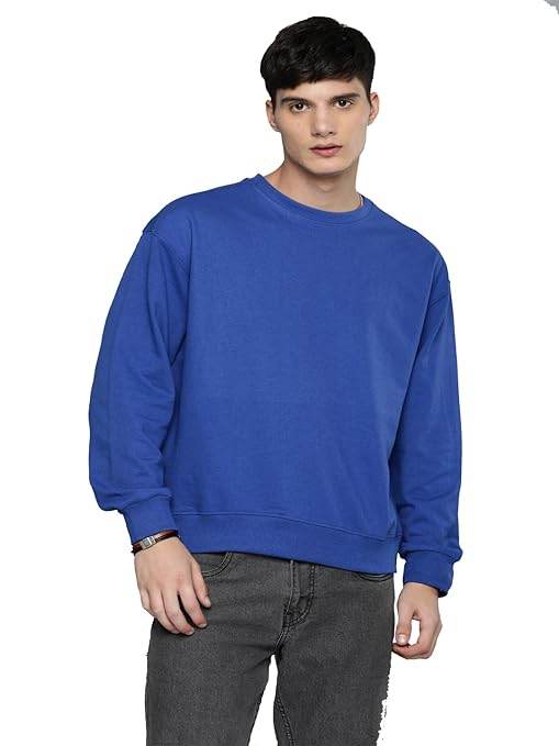 Men Regular Fit Royal Blue Sweatshirt - MYLUXURY LANE ENTERPRISE