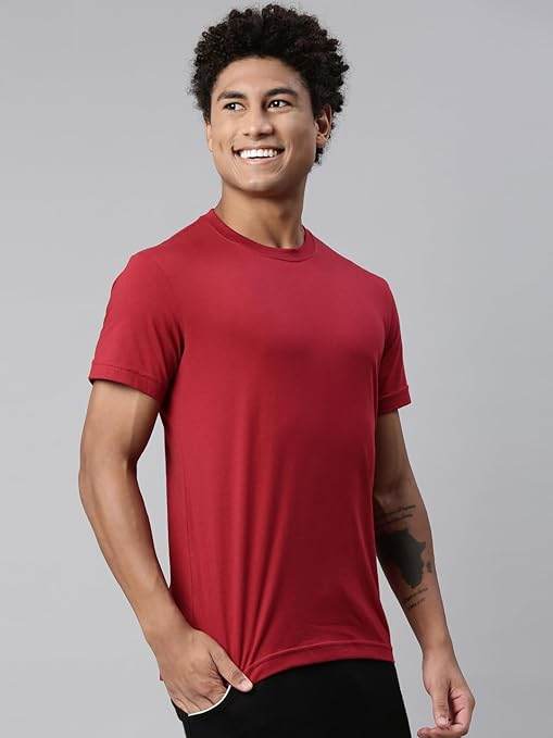 Men Regular Fit Red T-Shirt - MYLUXURY LANE ENTERPRISE