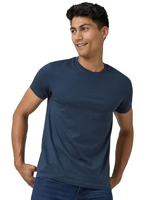 Men Regular Fit Blue T-Shirt - MYLUXURY LANE ENTERPRISE