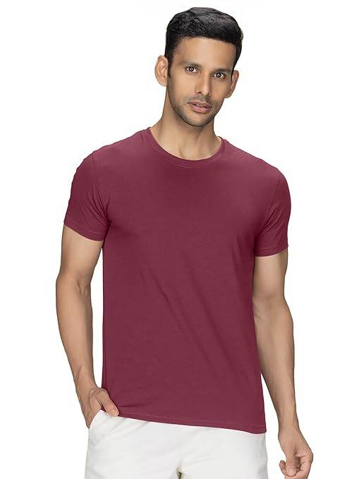 Men Regular Fit Maroon T-Shirt - MYLUXURY LANE ENTERPRISE