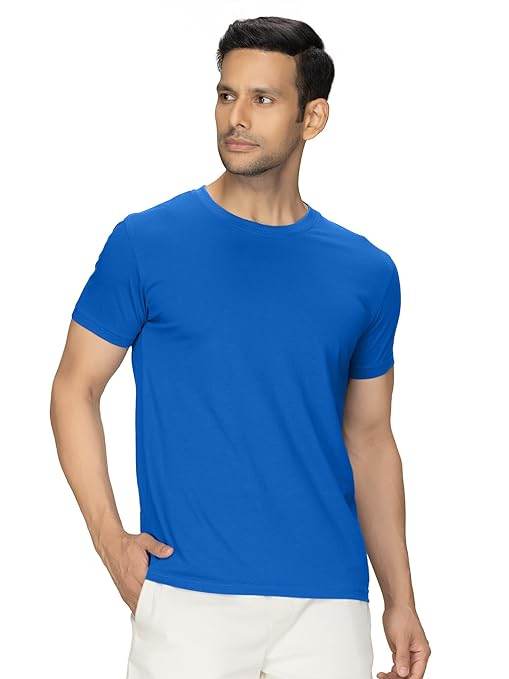 Men Regular Fit Royal Blue T-Shirt - MYLUXURY LANE ENTERPRISE