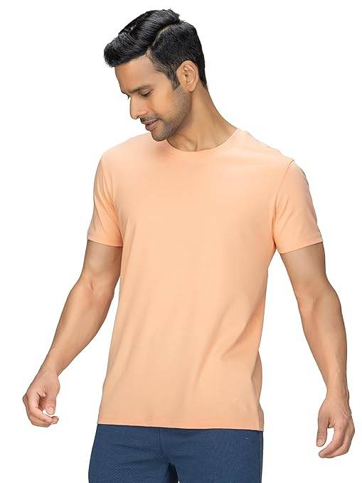 Men Regular Fit Light Orange T-Shirt - MYLUXURY LANE ENTERPRISE