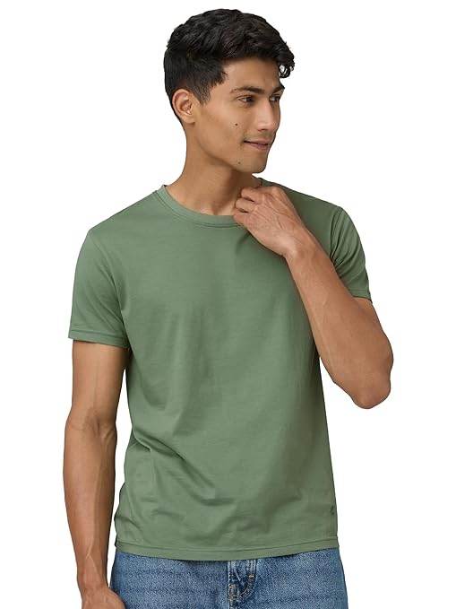 Men Regular Fit Saga Green T-Shirt - MYLUXURY LANE ENTERPRISE