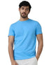 Men Regular Fit Azure Blue T-Shirt - MYLUXURY LANE ENTERPRISE