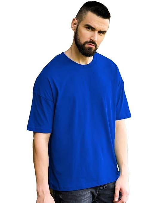 Men Oversized Blue T-Shirt - MYLUXURY LANE ENTERPRISE